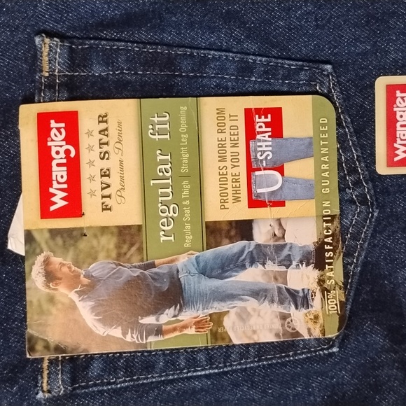 - Wrangler Five Star Regular Fit Denim Blue Jeans NWT - Picture 5 of 5